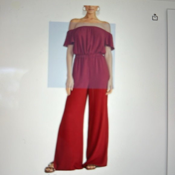 RACHEL Rachel Roy Pants - Rachel Roy brick red jumper US L wideleg